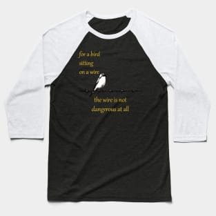 For A Bird Sitting On A Wire The Wire Is Not Dangerous At All Baseball T-Shirt